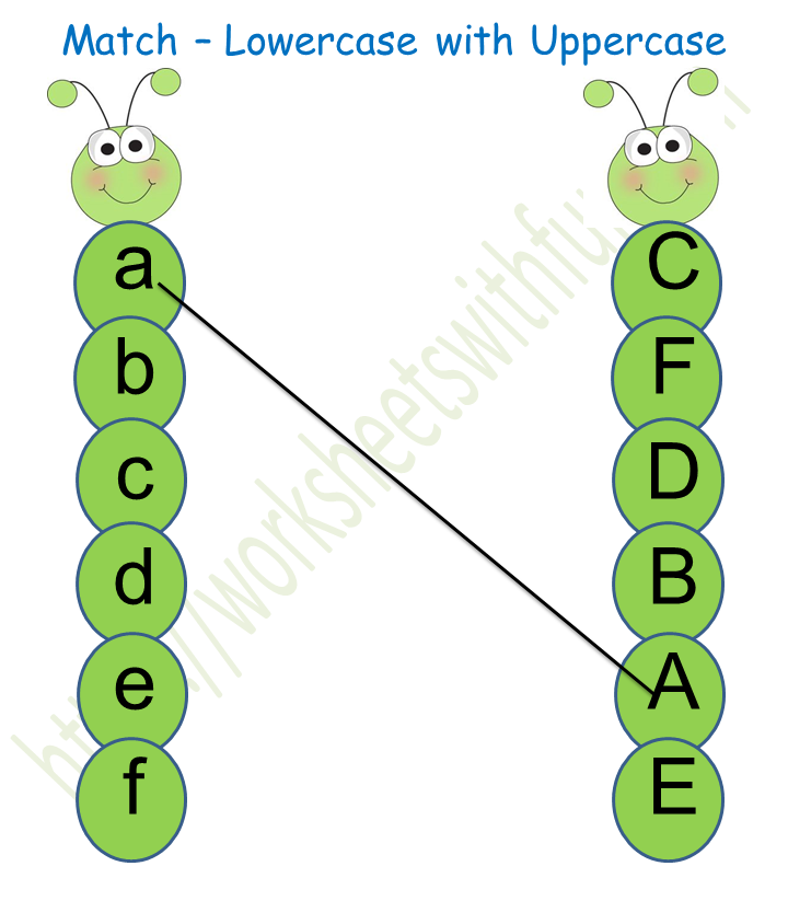 Match Uppercase And Lowercase Letters Worksheets 6599